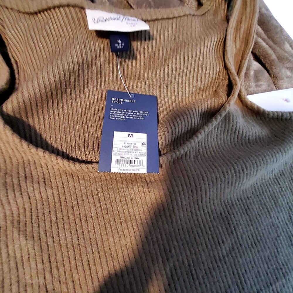 Universal Thread Ribbed Midi Tank Dress Sustainable Tan/Olive Medium - Picture 5 of 12